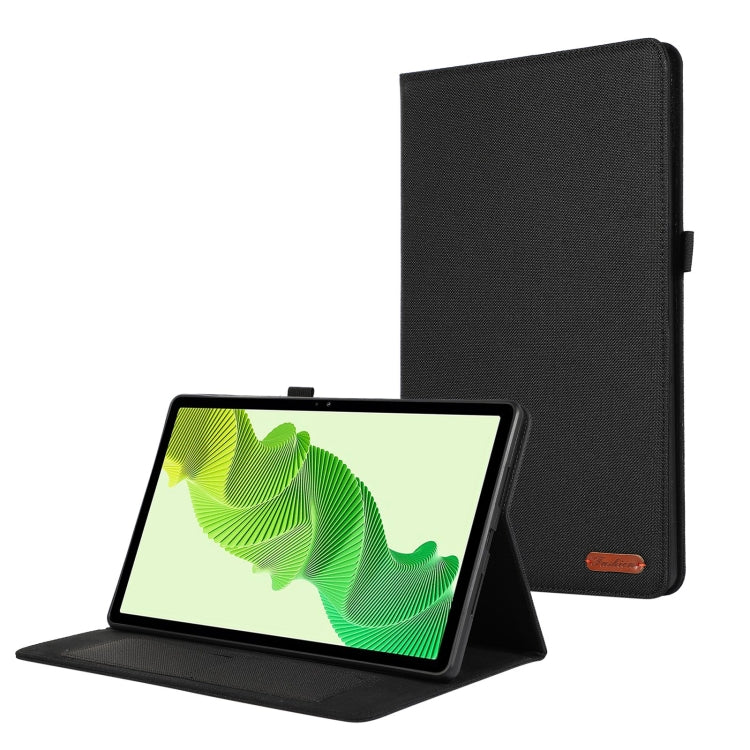 For Honor MagicPad 2 12.3 Fabric Texture Horizontal Flip Leather Tablet Case(Black) - Honor by PMC TechLife | Online Shopping South Africa | PMC TechLife | Buy Now Pay Later Mobicred