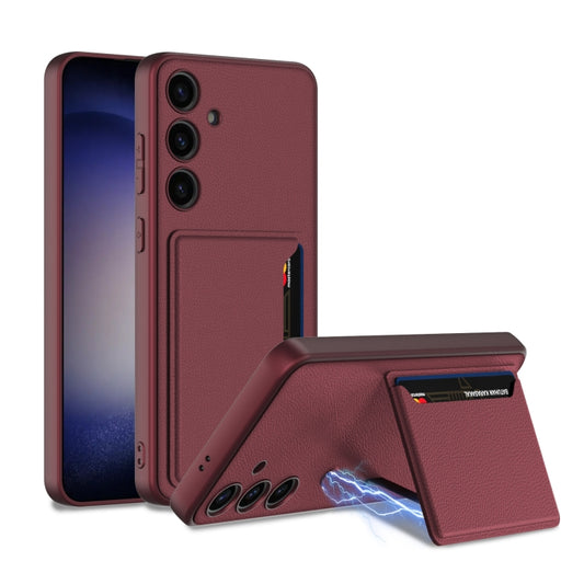 For Samsung Galaxy S24+ 5G GKK Ultra-thin Leather Card Slots Phone Case With Magnetic Holder(Red) - Galaxy S24+ 5G Cases by GKK | Online Shopping South Africa | PMC Jewellery | Buy Now Pay Later Mobicred