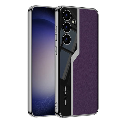 For For Samsung Galaxy S24+ 5G GKK Plating TPU + Leather Supercar Full Coverage Phone Case(Purple) - Galaxy S24+ 5G Cases by GKK | Online Shopping South Africa | PMC Jewellery | Buy Now Pay Later Mobicred