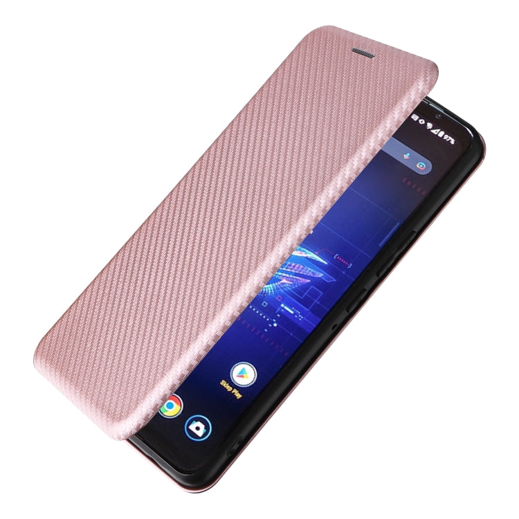 For ASUS ROG Phone 8 Carbon Fiber Texture Flip Leather Phone Case(Pink) - ASUS Cases by PMC Jewellery | Online Shopping South Africa | PMC Jewellery | Buy Now Pay Later Mobicred