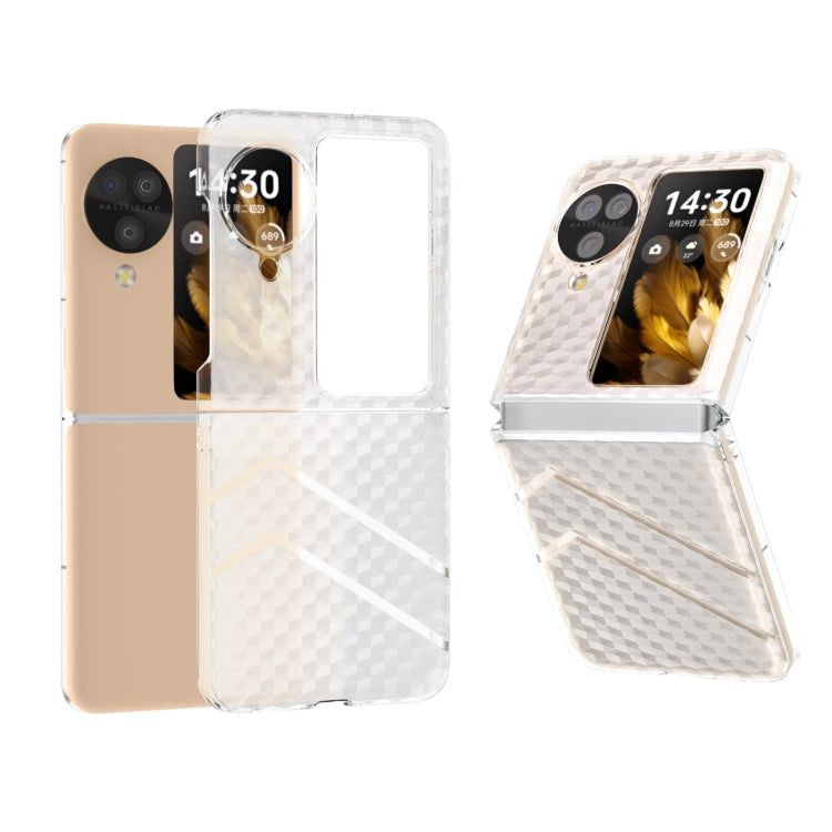 For OPPO Find N3 Flip Wave Pattern Transparent Frosted Phone Case - Find N3 Flip Cases by PMC Jewellery | Online Shopping South Africa | PMC Jewellery | Buy Now Pay Later Mobicred