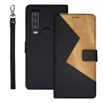 For CAT S75 idewei Two-color Splicing Leather Phone Case(Black) - More Brand by idewei | Online Shopping South Africa | PMC Jewellery | Buy Now Pay Later Mobicred