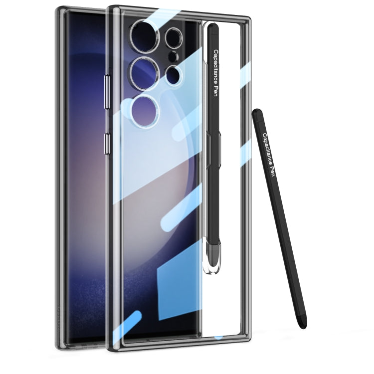 For Samsung Galaxy S24 Ultra 5G GKK Space Frame Transparent PC + TPU Phone Case with Pen(Transparent Black) - Galaxy S24 Ultra 5G Cases by GKK | Online Shopping South Africa | PMC Jewellery | Buy Now Pay Later Mobicred