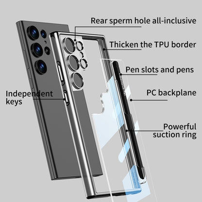 For Samsung Galaxy S24 Ultra 5G GKK Space Frame Transparent PC + TPU Phone Case with Pen(Transparent Green) - Galaxy S24 Ultra 5G Cases by GKK | Online Shopping South Africa | PMC Jewellery | Buy Now Pay Later Mobicred