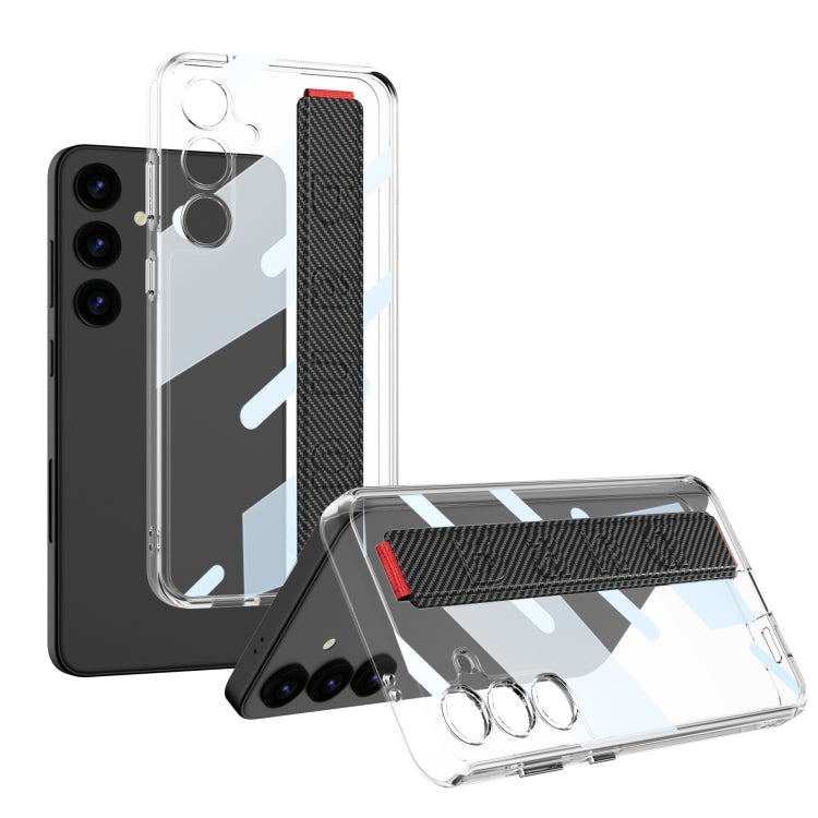 For Samsung Galaxy S24+ 5G GKK Space Frame Transparent PC + TPU Phone Case with Wrist Strap(Carbon Fiber Texture) - Galaxy Phone Cases by GKK | Online Shopping South Africa | PMC Jewellery | Buy Now Pay Later Mobicred