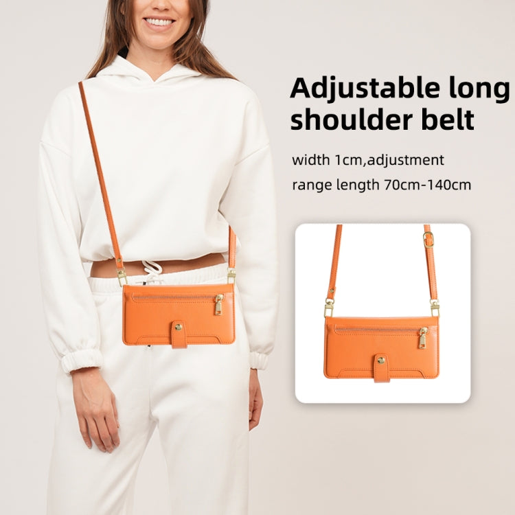 For itel P65 Sheep Texture Cross-body Zipper Wallet Leather Phone Case(Orange) - free shipping - PMC TechLife - Order now!