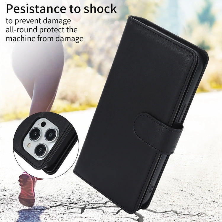 For iPhone 16 Pro Max Multi-Card Wallet RFID Leather Phone Case(Black) - iPhone 16 Pro Max Cases by PMC TechLife | Online Shopping South Africa | PMC TechLife | Buy Now Pay Later Mobicred