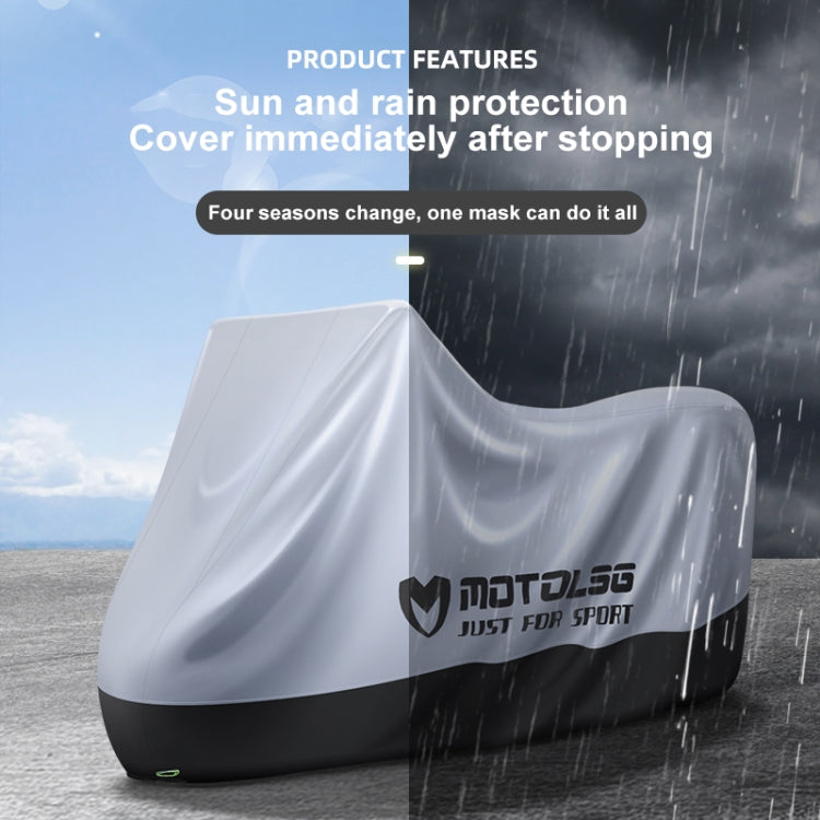 MOTOLSG Motorcycle Waterproof Sunproof Dustproof Thickening Cover, Size:XXL(Silver) - Raincoat by MOTOLSG | Online Shopping South Africa | PMC Jewellery | Buy Now Pay Later Mobicred
