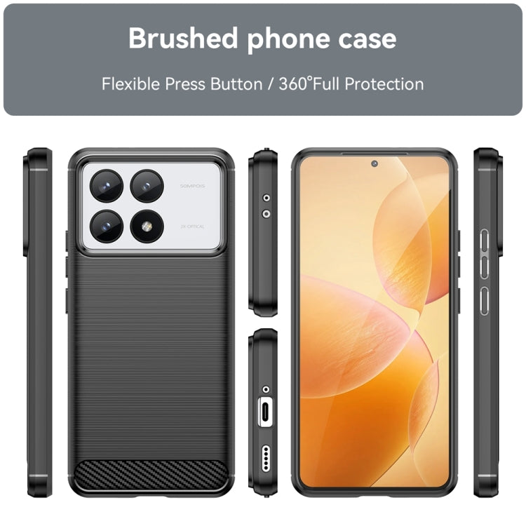 For Xiaomi Redmi K70 Brushed Texture Carbon Fiber TPU Phone Case(Black) - K70 Cases by PMC Jewellery | Online Shopping South Africa | PMC Jewellery | Buy Now Pay Later Mobicred