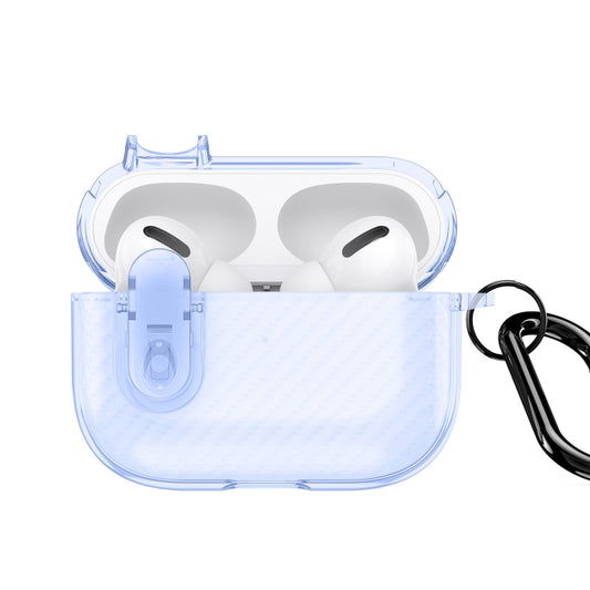 For AirPods Pro DUX DUCIS PECK Series Split Transparent Carbon Fiber Earphone Case(Blue) - For AirPods Pro by DUX DUCIS | Online Shopping South Africa | PMC Jewellery | Buy Now Pay Later Mobicred