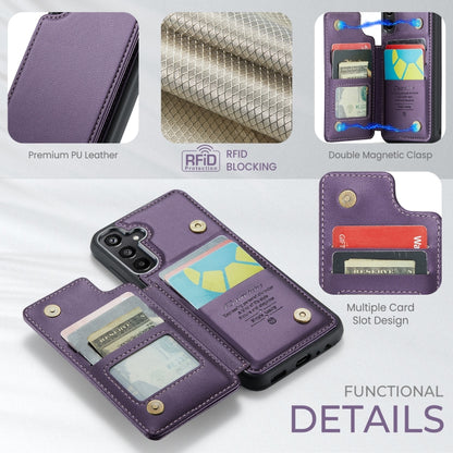 For Samsung Galaxy A15 CaseMe C22 Litchi Texture RFID Anti-theft Leather Phone Case(Purple) - Galaxy Phone Cases by CaseMe | Online Shopping South Africa | PMC Jewellery | Buy Now Pay Later Mobicred