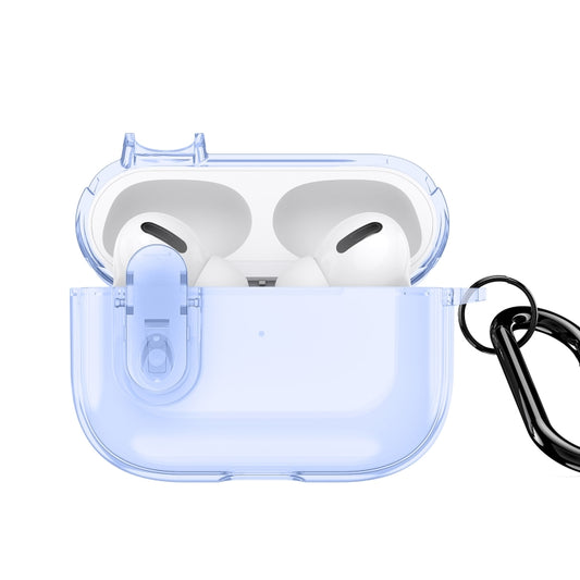 For AirPods Pro DUX DUCIS PECL Series Split Transparent Earphone Case with Hook(Blue) - For AirPods Pro by DUX DUCIS | Online Shopping South Africa | PMC Jewellery | Buy Now Pay Later Mobicred