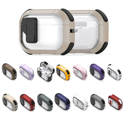 For AirPods Pro 2 DUX DUCIS PECN Series Split Two-color Transparent Earphone Case with Hook(Gold Black) - For AirPods Pro 2 by DUX DUCIS | Online Shopping South Africa | PMC Jewellery | Buy Now Pay Later Mobicred