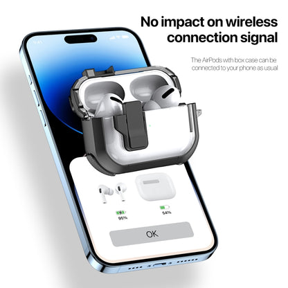 For AirPods 1/2 DUX DUCIS PECN Series Split Two-color Transparent Earphone Case with Hook(White Black) - For AirPods 1/2 by DUX DUCIS | Online Shopping South Africa | PMC Jewellery | Buy Now Pay Later Mobicred