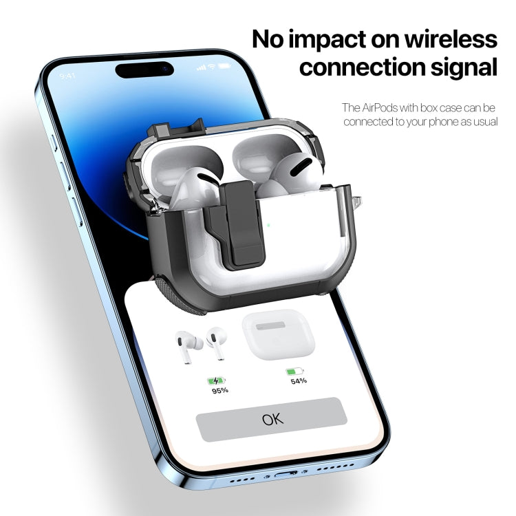 For AirPods 3 DUX DUCIS PECN Series Split Two-color Transparent Earphone Case with Hook(White Black) - For AirPods 3 by DUX DUCIS | Online Shopping South Africa | PMC Jewellery | Buy Now Pay Later Mobicred