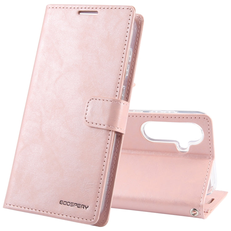 For Samsung Galaxy S24 5G GOOSPERY BLUE MOON Crazy Horse Texture Leather Phone Case(Rose Gold) - Galaxy S24 5G Cases by GOOSPERY | Online Shopping South Africa | PMC Jewellery | Buy Now Pay Later Mobicred