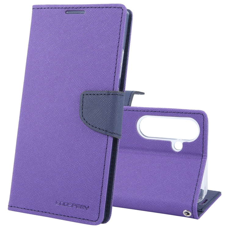 For Samsung Galaxy S24+ 5G GOOSPERY FANCY DIARY Cross Texture Leather Phone Case(Purple) - Galaxy S24+ 5G Cases by GOOSPERY | Online Shopping South Africa | PMC Jewellery | Buy Now Pay Later Mobicred