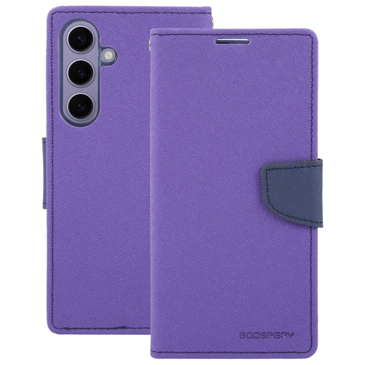 For Samsung Galaxy S24 5G GOOSPERY FANCY DIARY Cross Texture Leather Phone Case(Purple) - Galaxy S24 5G Cases by GOOSPERY | Online Shopping South Africa | PMC Jewellery | Buy Now Pay Later Mobicred