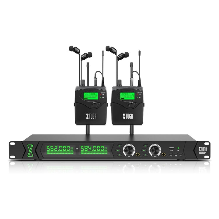 XTUGA RW2090 Professional Stage Wireless 2 Channel In Ear Monitoring System 2 in 1(UK Plug) - Microphone by XTUGA | Online Shopping South Africa | PMC Jewellery | Buy Now Pay Later Mobicred