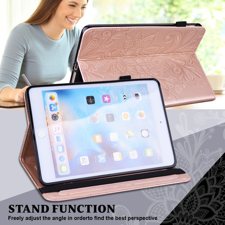 For Lenovo Tab M11 / Xiaoxin Pad 11 2024 Lace Flower Embossing Pattern Leather Tablet Case(Gold) - Lenovo by PMC Jewellery | Online Shopping South Africa | PMC Jewellery | Buy Now Pay Later Mobicred
