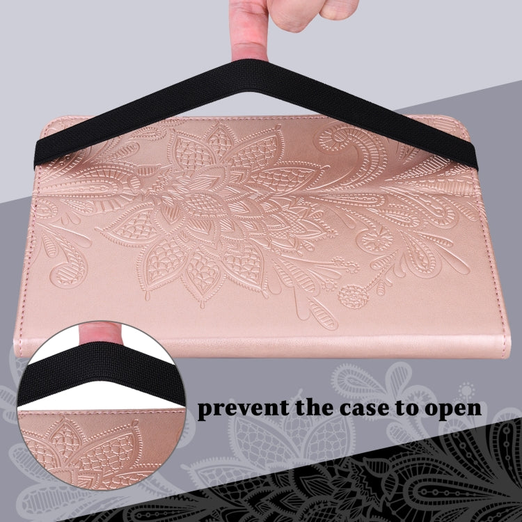 For Lenovo Tab M11 / Xiaoxin Pad 11 2024 Lace Flower Embossing Pattern Leather Tablet Case(Gold) - Lenovo by PMC Jewellery | Online Shopping South Africa | PMC Jewellery | Buy Now Pay Later Mobicred
