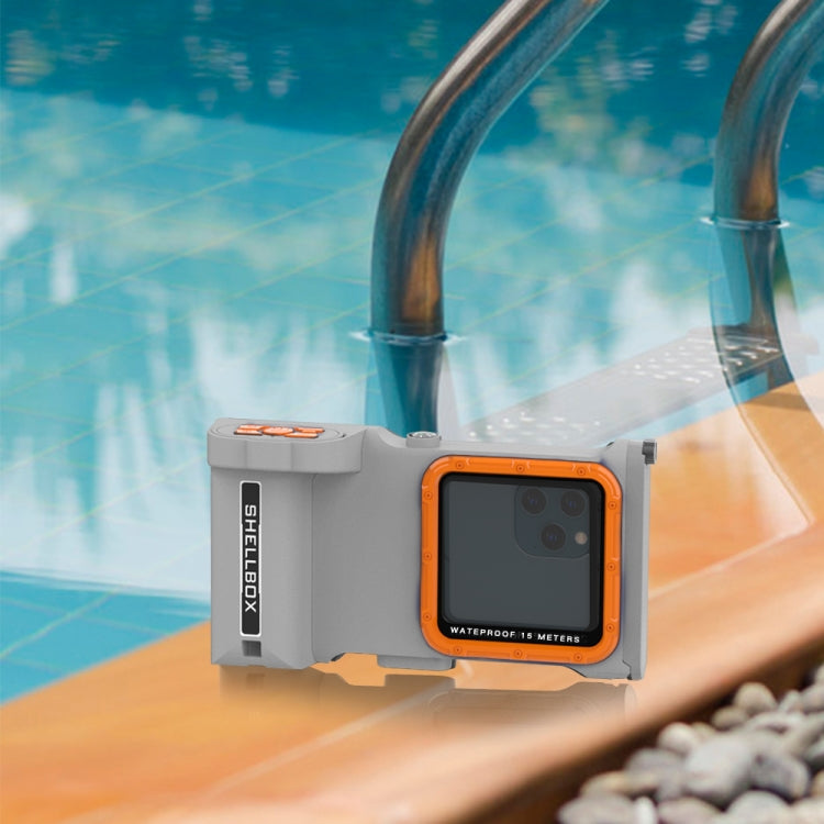 Diving Shell Gen3 Bluetooth Waterproof Phone Case(Grey Orange) - Waterproof Bag by PMC TechLife | Online Shopping South Africa | PMC TechLife | Buy Now Pay Later Mobicred