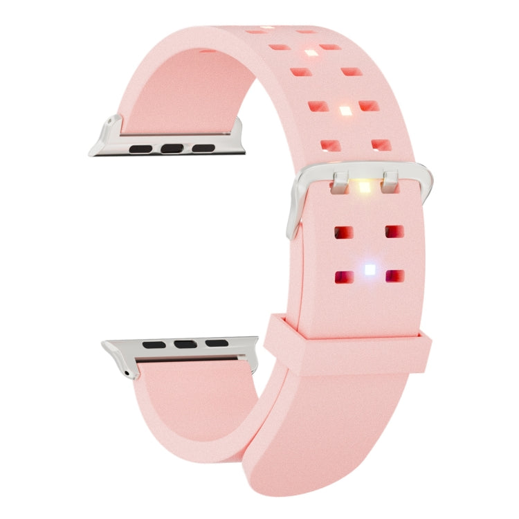 For Apple Watch SE 2023 40mm Luminous Colorful Light Silicone Watch Band(Pink) - Watch Bands by PMC Jewellery | Online Shopping South Africa | PMC Jewellery