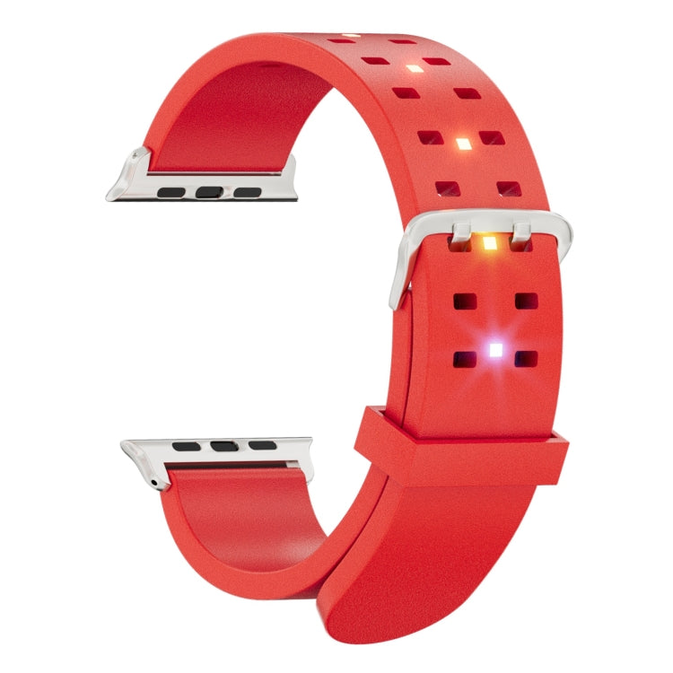 For Apple Watch Ultra 2 49mm Luminous Colorful Light Silicone Watch Band(Red) - Watch Bands by PMC Jewellery | Online Shopping South Africa | PMC Jewellery