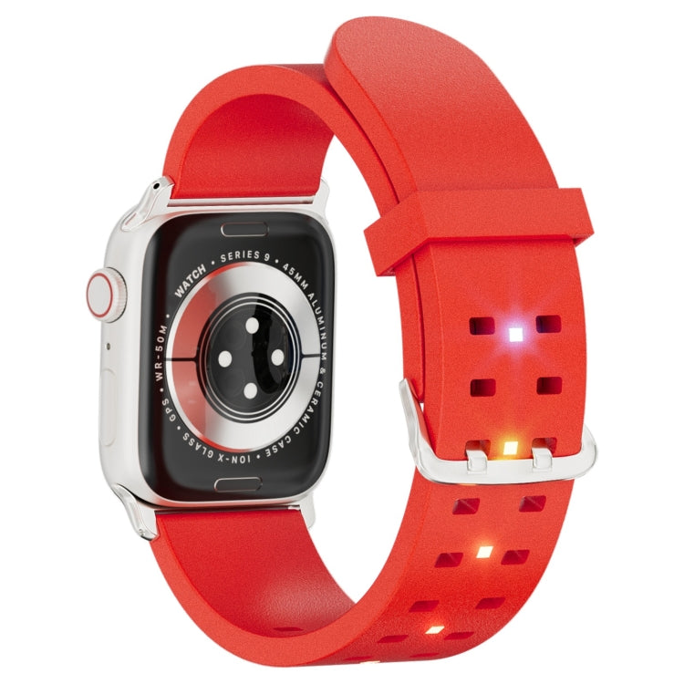 For Apple Watch Series 9 41mm Luminous Colorful Light Silicone Watch Band(Red) - Watch Bands by PMC Jewellery | Online Shopping South Africa | PMC Jewellery