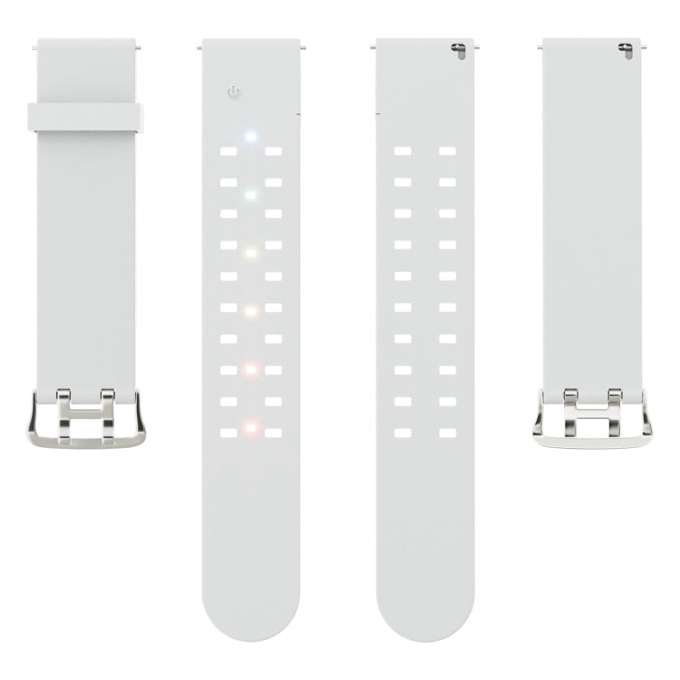 For Apple Watch 42mm Luminous Colorful Light Silicone Watch Band(Light Grey) - Watch Bands by PMC TechLife | Online Shopping South Africa | PMC TechLife