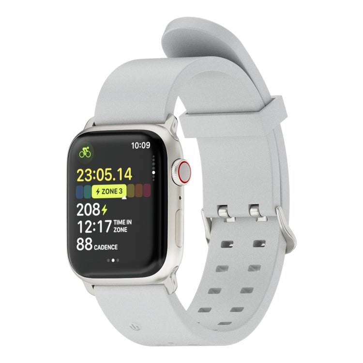 For Apple Watch 42mm Luminous Colorful Light Silicone Watch Band(Light Grey) - Watch Bands by PMC TechLife | Online Shopping South Africa | PMC TechLife