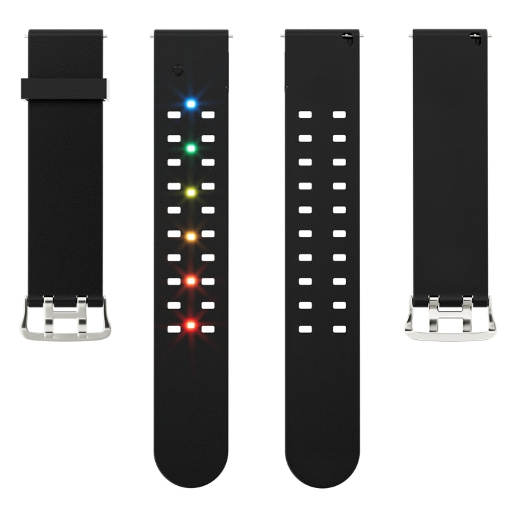 For Apple Watch 38mm Luminous Colorful Light Silicone Watch Band(Black) - Watch Bands by PMC Jewellery | Online Shopping South Africa | PMC Jewellery