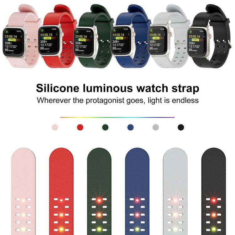 For Apple Watch Series 9 41mm Luminous Colorful Light Silicone Watch Band(Black) - Watch Bands by PMC Jewellery | Online Shopping South Africa | PMC Jewellery