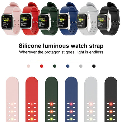 For Apple Watch SE 44mm Luminous Colorful Light Silicone Watch Band(Green) - Watch Bands by PMC Jewellery | Online Shopping South Africa | PMC Jewellery