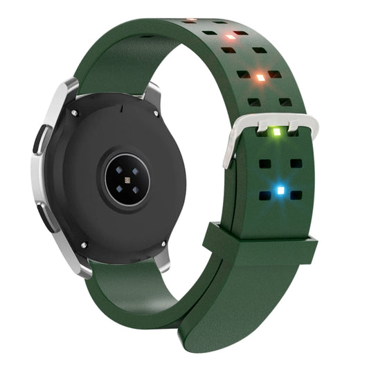 22mm Luminous Colorful Light Silicone Watch Band(Green) - 22mm Bands by PMC Jewellery | Online Shopping South Africa | PMC Jewellery