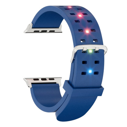 22mm Luminous Colorful Light Silicone Watch Band(Blue) - 22mm Bands by PMC Jewellery | Online Shopping South Africa | PMC Jewellery