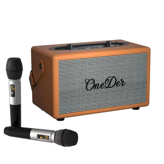 Oneder D7 Bluetooth Speaker Outdoor Karaoke Wireless Speakers With Two Mic(Orange) - Desktop Speaker by OneDer | Online Shopping South Africa | PMC Jewellery | Buy Now Pay Later Mobicred