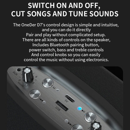 Oneder D7 Bluetooth Speaker Outdoor Karaoke Wireless Speakers With Two Mic(Black) - Desktop Speaker by OneDer | Online Shopping South Africa | PMC Jewellery | Buy Now Pay Later Mobicred