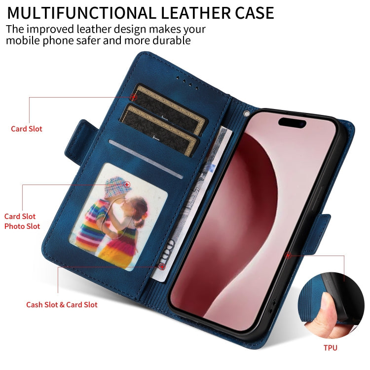 For iPhone 16 Pro Embossed Rhombus Starry Leather Phone Case(Blue) - free shipping - PMC TechLife - Order now!