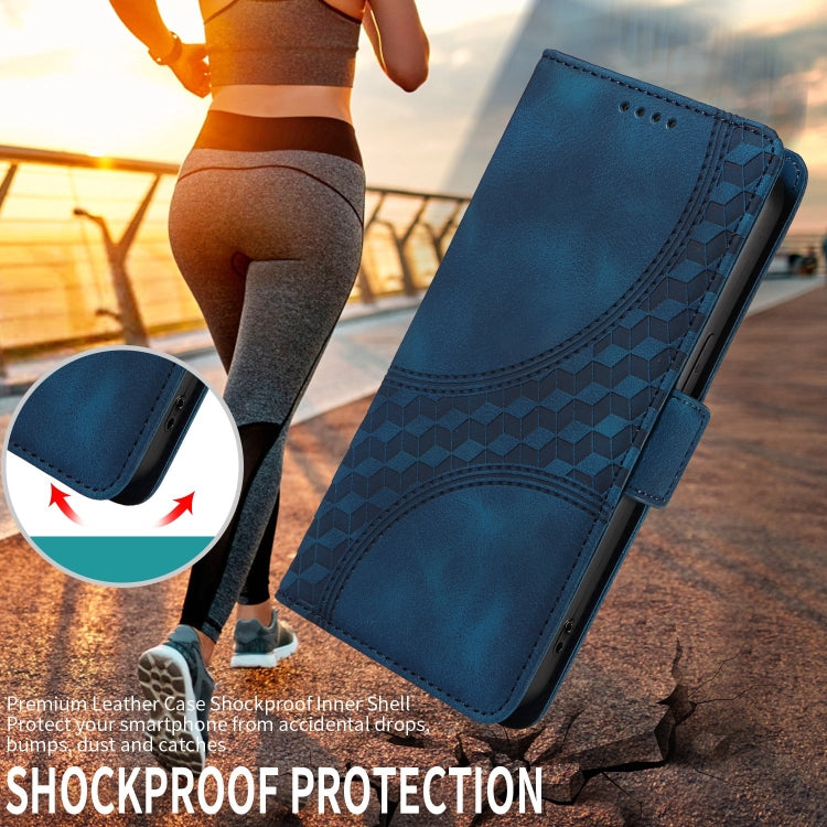 For iPhone 16 Pro Embossed Rhombus Starry Leather Phone Case(Blue) - free shipping - PMC TechLife - Order now!