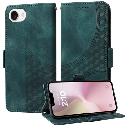 For iPhone SE 2024 Embossed Rhombus Starry Leather Phone Case(Green) - More iPhone Cases by PMC Jewellery | Online Shopping South Africa | PMC Jewellery | Buy Now Pay Later Mobicred