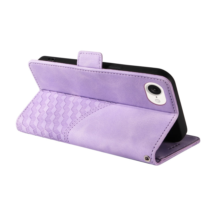 For iPhone SE 2024 Embossed Rhombus Starry Leather Phone Case(Purple) - More iPhone Cases by PMC Jewellery | Online Shopping South Africa | PMC Jewellery | Buy Now Pay Later Mobicred