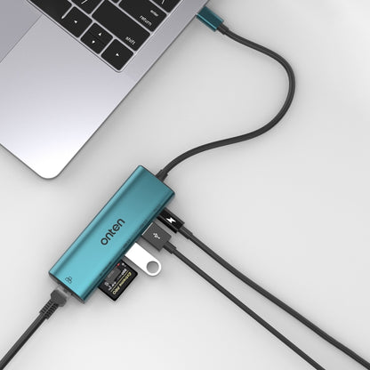 Onten UC122 6 in 1 USB-C / Type-C to SD + TF Card + USB 3.0 HUB with 5V Input & 100Mbps Network Card - USB HUB by Onten | Online Shopping South Africa | PMC Jewellery | Buy Now Pay Later Mobicred