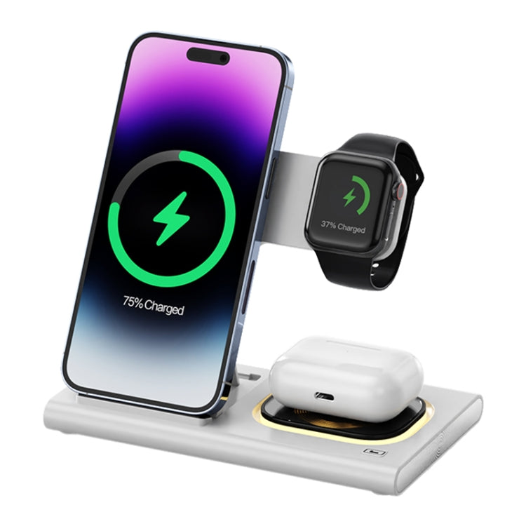 A80 3 in 1 15W Folding Wireless Charger(White) - free shipping - PMC Jewellery - Order now!