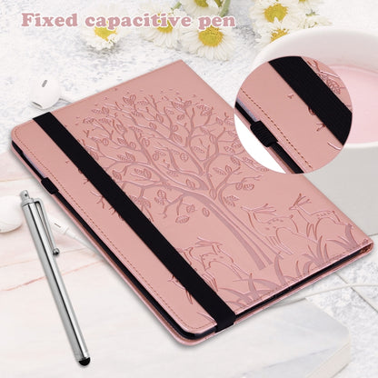 For Lenovo Tab M11 / Xiaoxin Pad 11 2024 Tree & Deer Embossed Leather Tablet Case(Pink) - Lenovo by PMC Jewellery | Online Shopping South Africa | PMC Jewellery | Buy Now Pay Later Mobicred