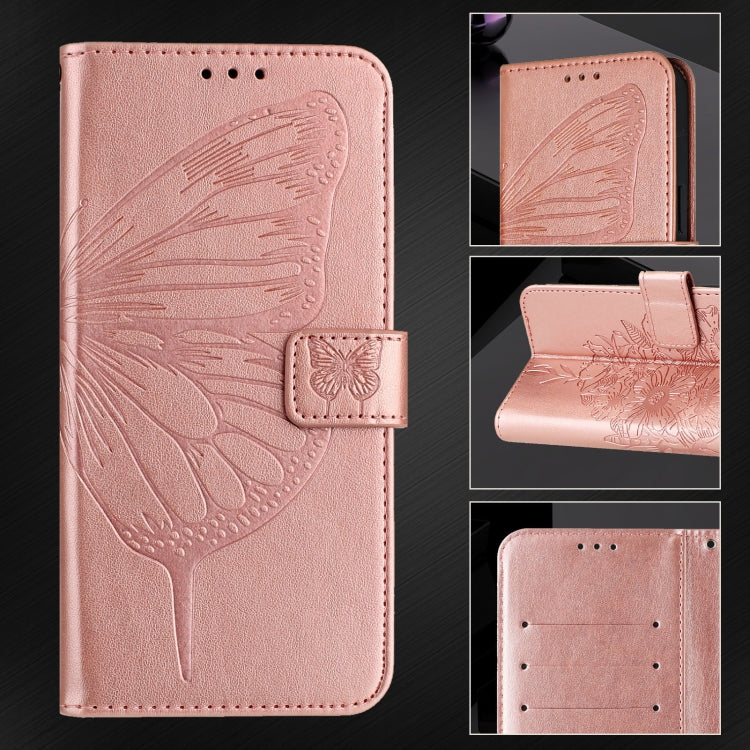 For Google Pixel 9 Pro XL Embossed Butterfly Leather Phone Case(Rose Gold) - Google Cases by PMC Jewellery | Online Shopping South Africa | PMC Jewellery | Buy Now Pay Later Mobicred