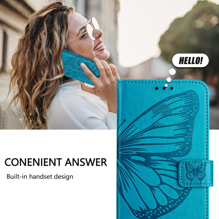 For Google Pixel 9 Pro XL Embossed Butterfly Leather Phone Case(Blue) - Google Cases by PMC Jewellery | Online Shopping South Africa | PMC Jewellery | Buy Now Pay Later Mobicred