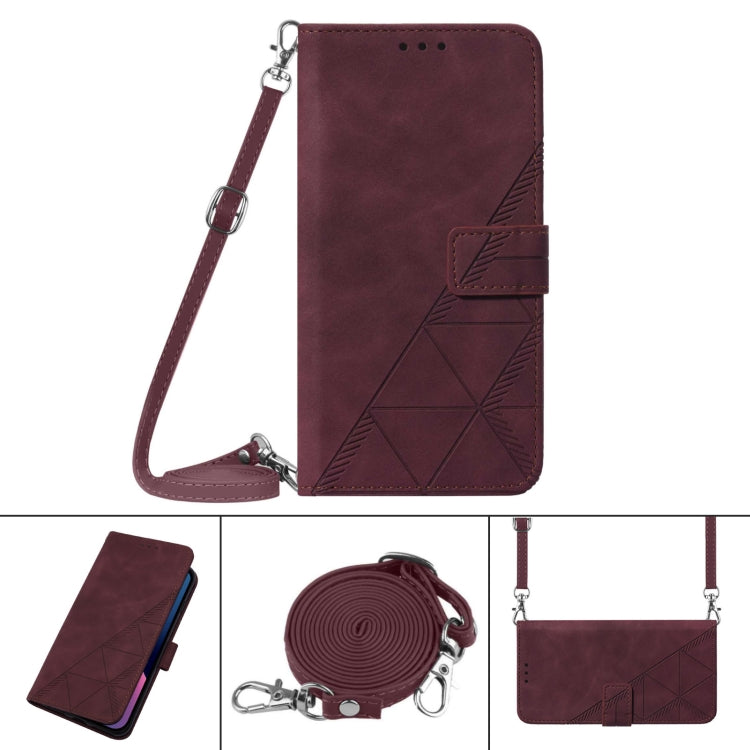 For Google Pixel 9 Crossbody 3D Embossed Flip Leather Phone Case(Wine Red) - Google Cases by PMC Jewellery | Online Shopping South Africa | PMC Jewellery | Buy Now Pay Later Mobicred