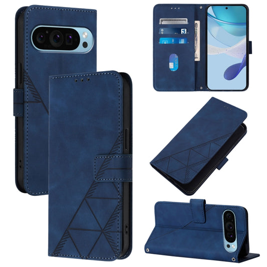 For Google Pixel 9 Pro XL Crossbody 3D Embossed Flip Leather Phone Case(Blue) - Google Cases by PMC Jewellery | Online Shopping South Africa | PMC Jewellery | Buy Now Pay Later Mobicred