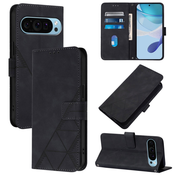 For Google Pixel 9 Pro XL Crossbody 3D Embossed Flip Leather Phone Case(Black) - Google Cases by PMC Jewellery | Online Shopping South Africa | PMC Jewellery | Buy Now Pay Later Mobicred